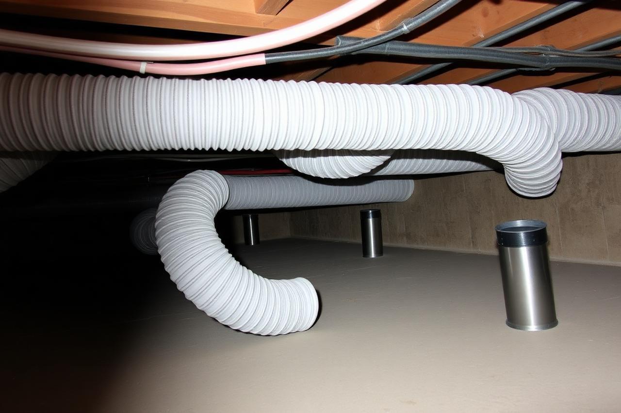 New insulated ductwork installed in a Draper, UT crawlspace