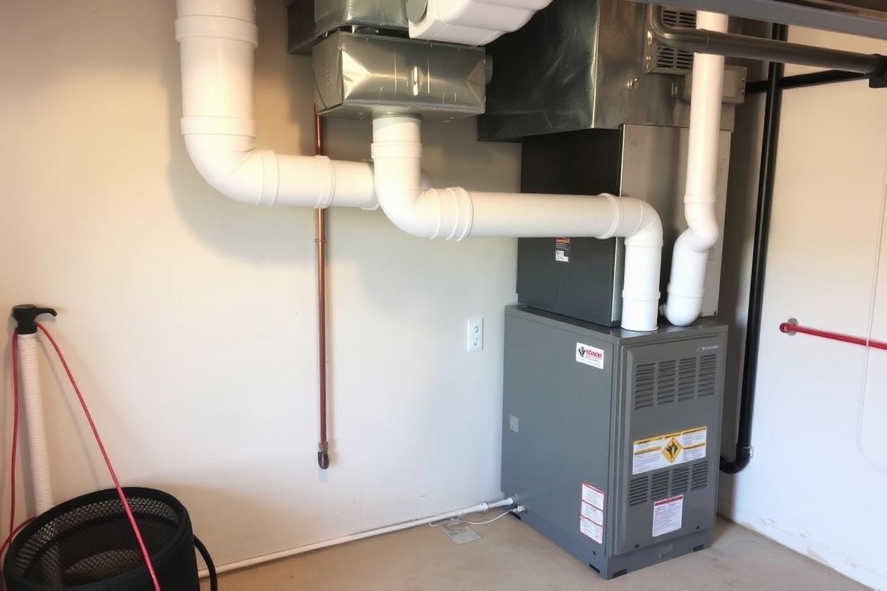 High-efficiency gas furnace installed in a Lehi, UT garage