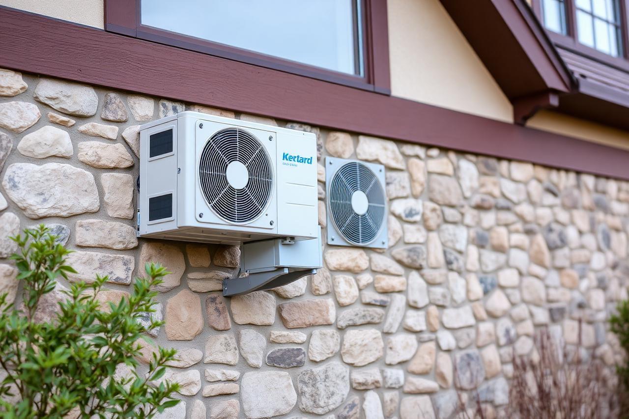 Multi-zone mini split outdoor unit mounted at a Draper, UT home