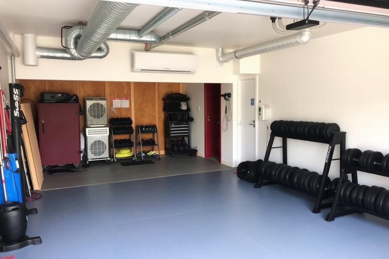 Ductless mini split installed in a converted garage gym in Herriman, UT