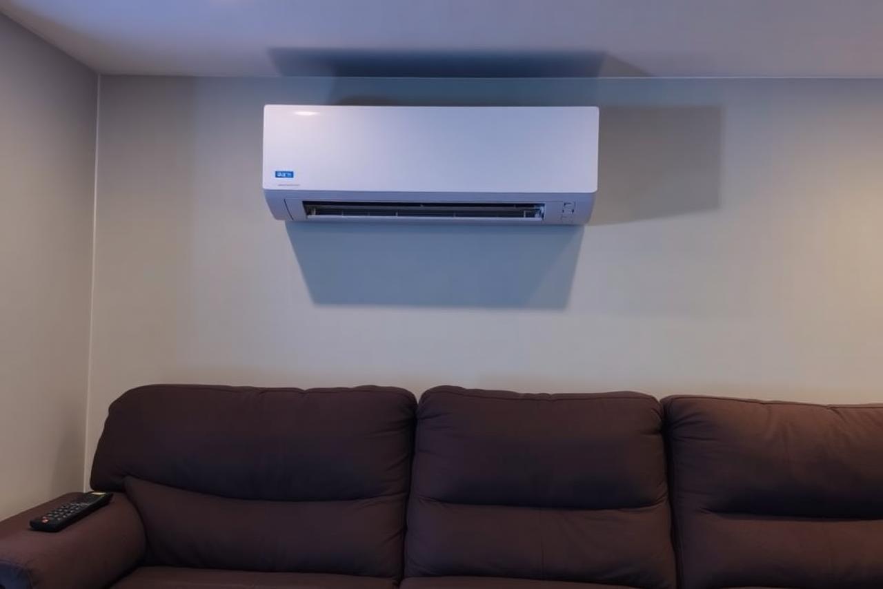 Mini split head installed in a finished South Jordan, UT basement